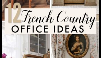 ديكور مكتب ريفي فرنسي لمساحة عمل كلاسيكية