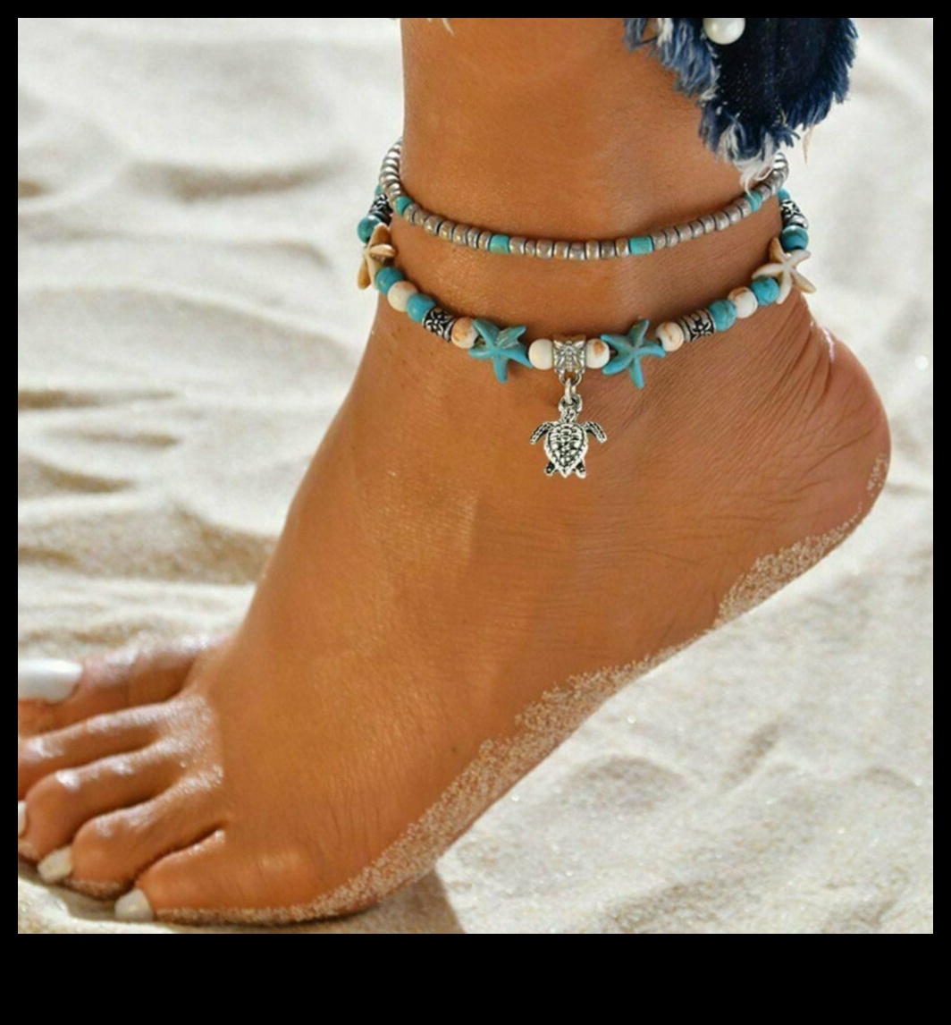 خلخال شاطئ البحر الأنيق لإبهار كاحلك 5 أناقة شاطئ البحر: زيّن كاحلك بالخلخال الشاطئي